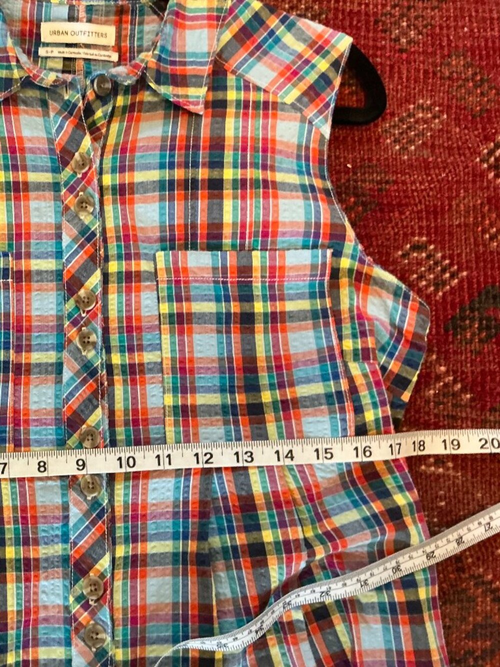 Urban Outfitters seersucker check romper jumpsuit w/pockets (shorts) S - Picture 6 of 8